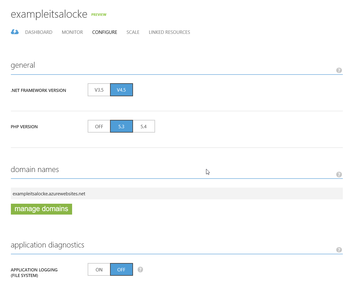 azure - configure, manage domain