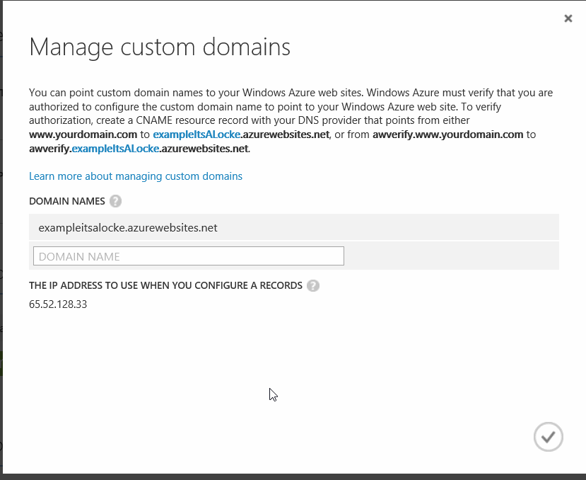 azure - manage domains